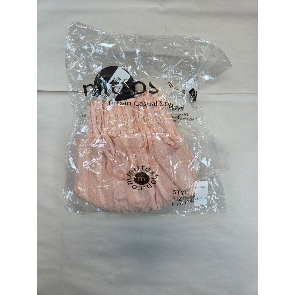 Mitto Shop Crop Tank Top Short Flowy Peach Textured Womens Small NWT - Picture 9 of 9